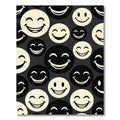 Monochrome Smiling Face Graphic Art Rug