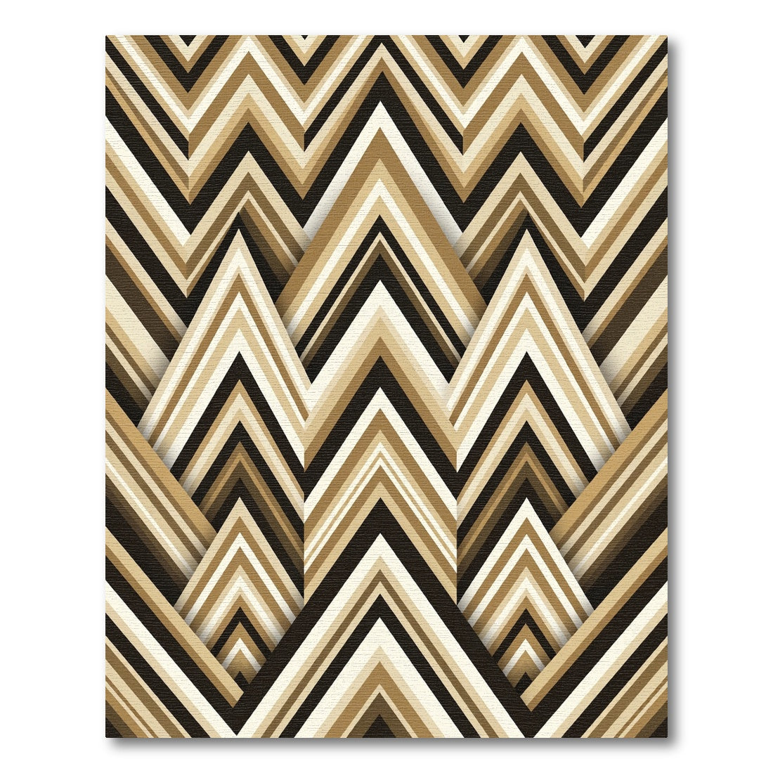 Golden Brown Gradient Chevron Layers Rug