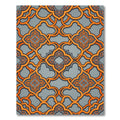 Orange Quatrefoil Filigree Geometric Slate Rug