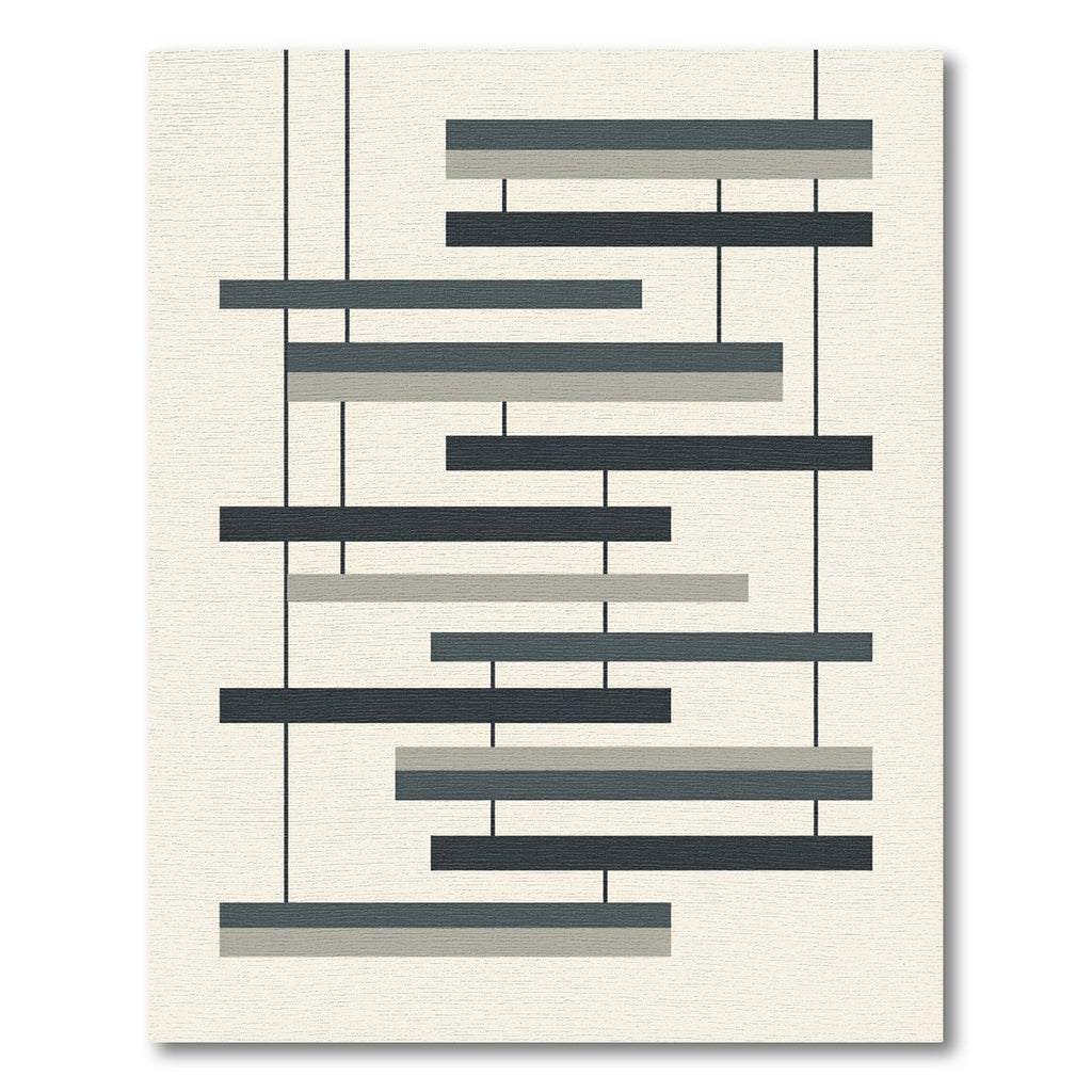 Modern Charcoal Gray Abstract Stripes Rug