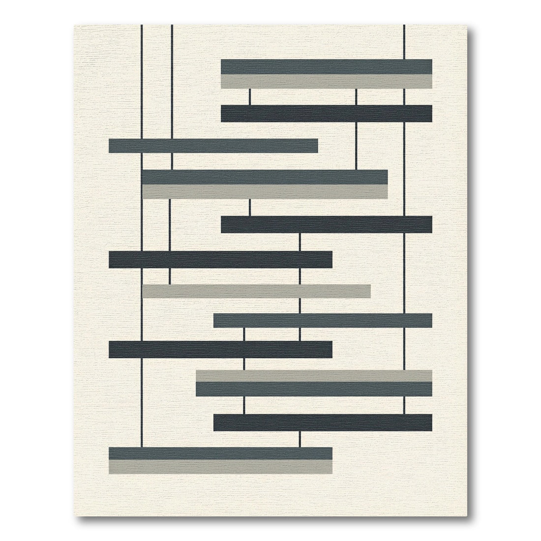 Modern Charcoal Gray Abstract Stripes Rug