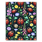 Whimsical Ladybug Garden Floral Rug