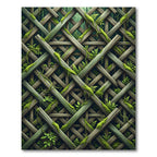 Forest Moss Lattice Trellis Rug