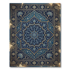 Opulent Indigo Floral Medallion Rug