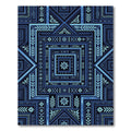 Deep Blue Geometric Floral Medallion Rug