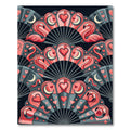 Coral Flamingo Hearts Moon Fans Rug