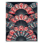 Coral Flamingo Hearts Moon Fans Rug
