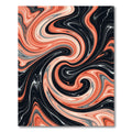 Coral Swirl Marble Black Rug