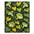 Lush Green Botanical Morning Glory Garden Rug