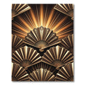 Art Deco Golden Fan Radial Burst Rug