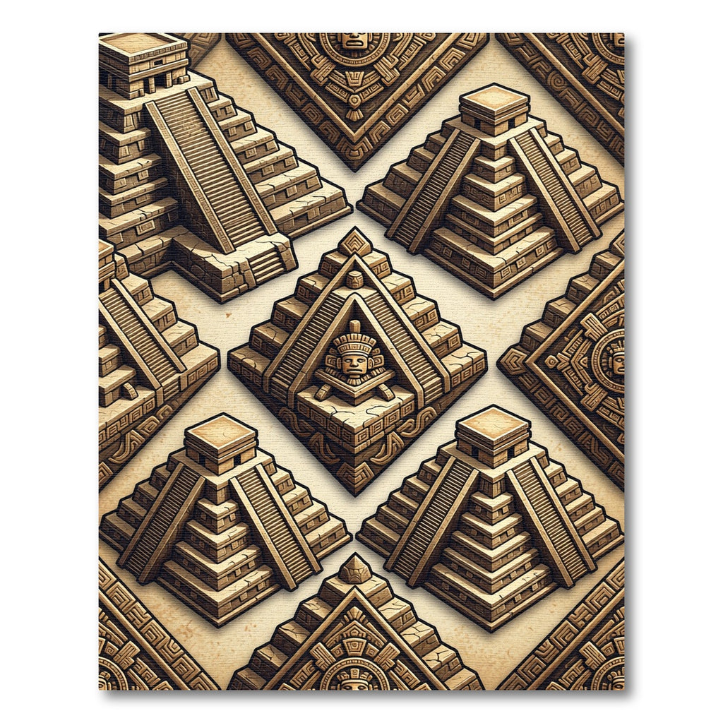 Ancient Aztec Pyramid Facade Rug