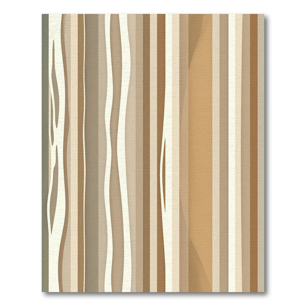 Minimalist Earth Tone Abstract Linear Rug