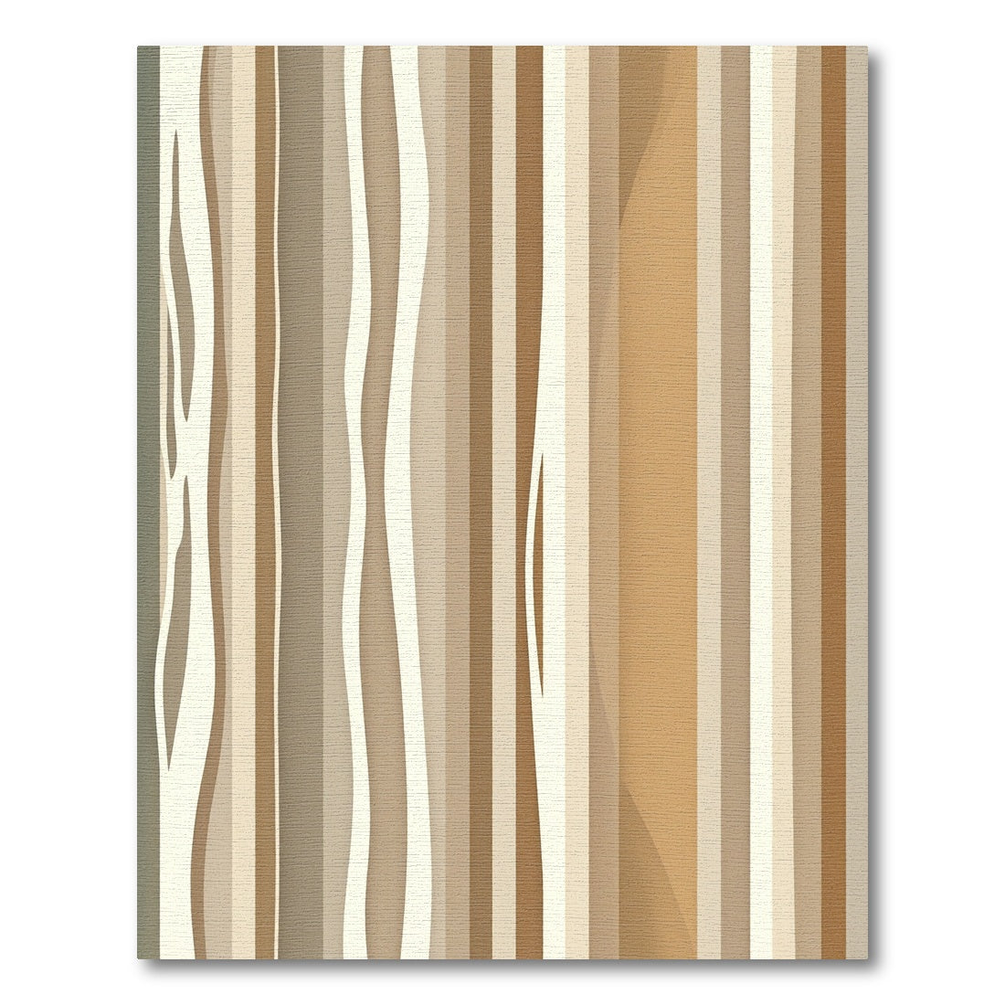 Minimalist Earth Tone Abstract Linear Rug