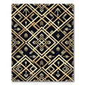 Art Deco Gold Geometric Black Rug