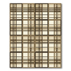 Earthy Tan Plaid Window Pane Rug