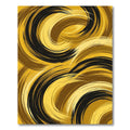 Golden Black Abstract Swirl Rug