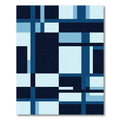 Deep Blue Geometric Composition Rug