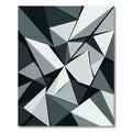 Monochrome Geometric Abstract Angular Facet Rug