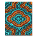 Vibrant Teal and Terracotta Abstract Wave Rug