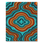 Vibrant Teal and Terracotta Abstract Wave Rug