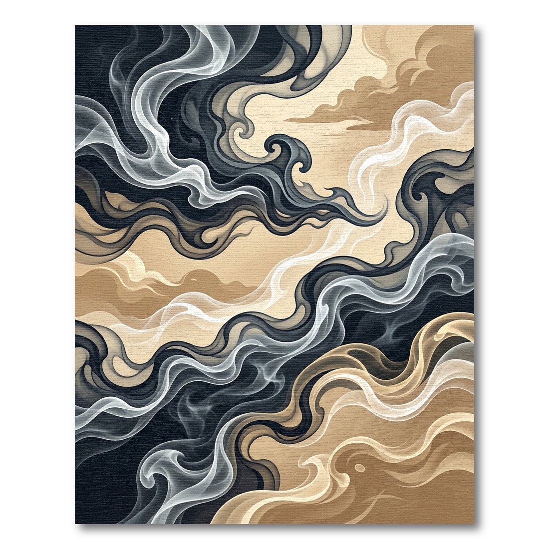 Ethereal Swirling Smoke Abstract Gold Rug