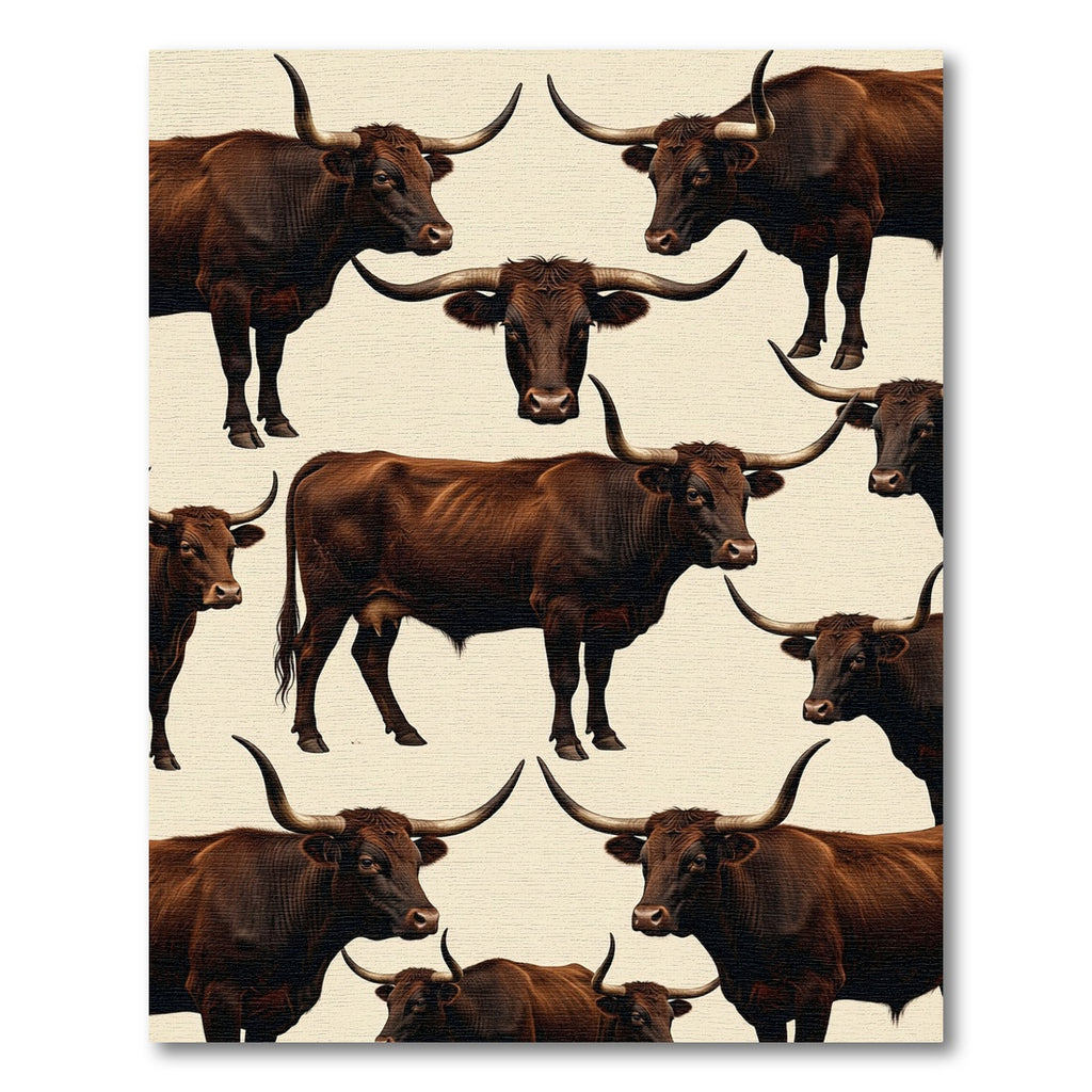 Choco Brown Longhorn Bull Farmstead Rug