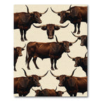 Choco Brown Longhorn Bull Farmstead Rug