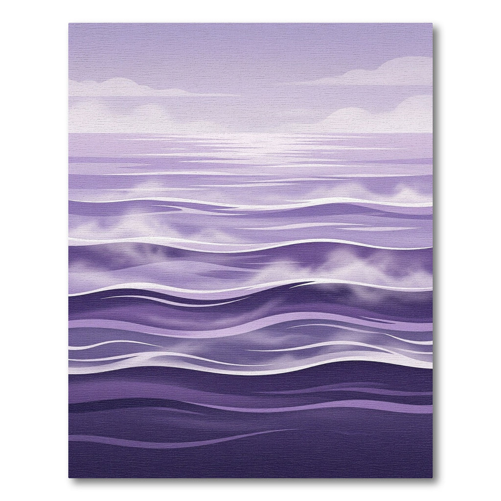 Serene Lavender Ocean Wave Horizon Rug