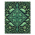 Emerald Green Floral Cloud Scroll Rug