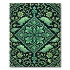 Emerald Green Floral Cloud Scroll Rug
