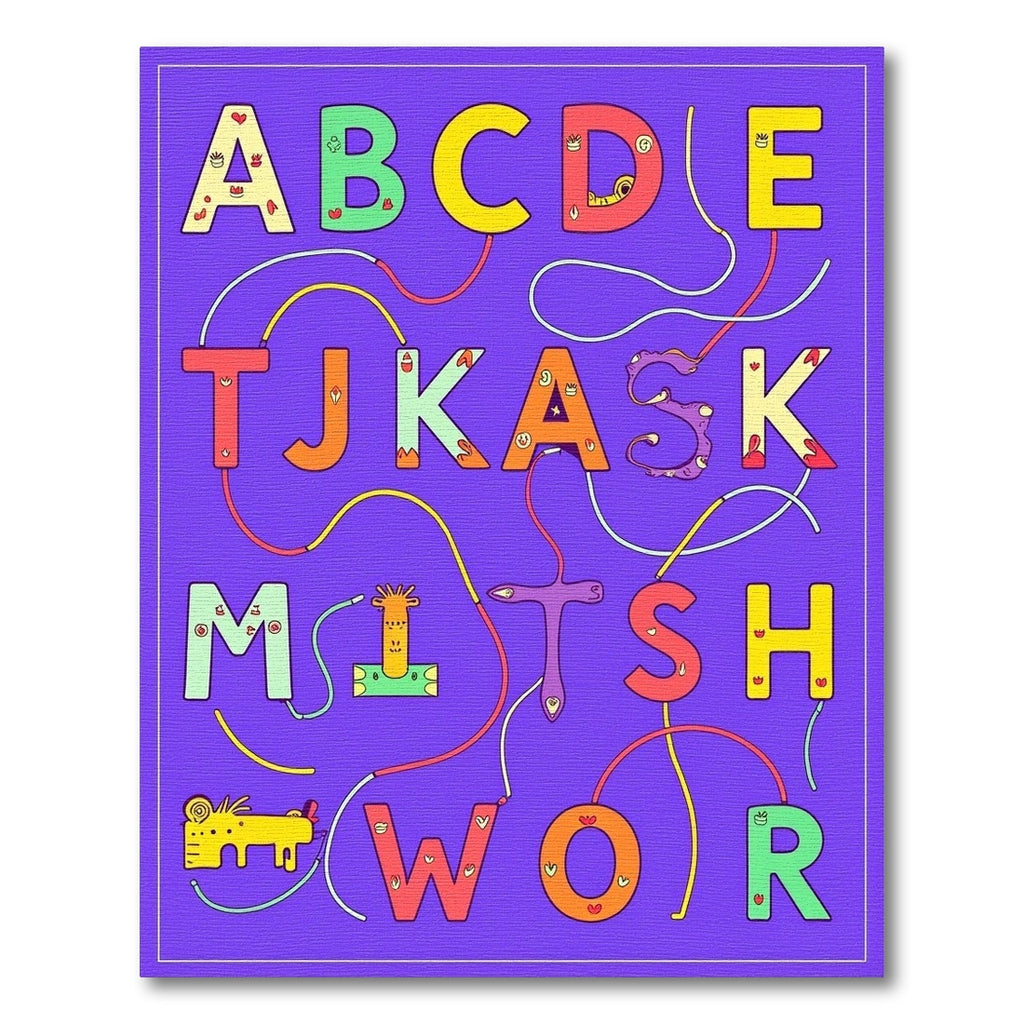 Playful Alphabet Connect the Dots Rug