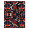 Bold Crimson Blue Geometric Octagon Rug
