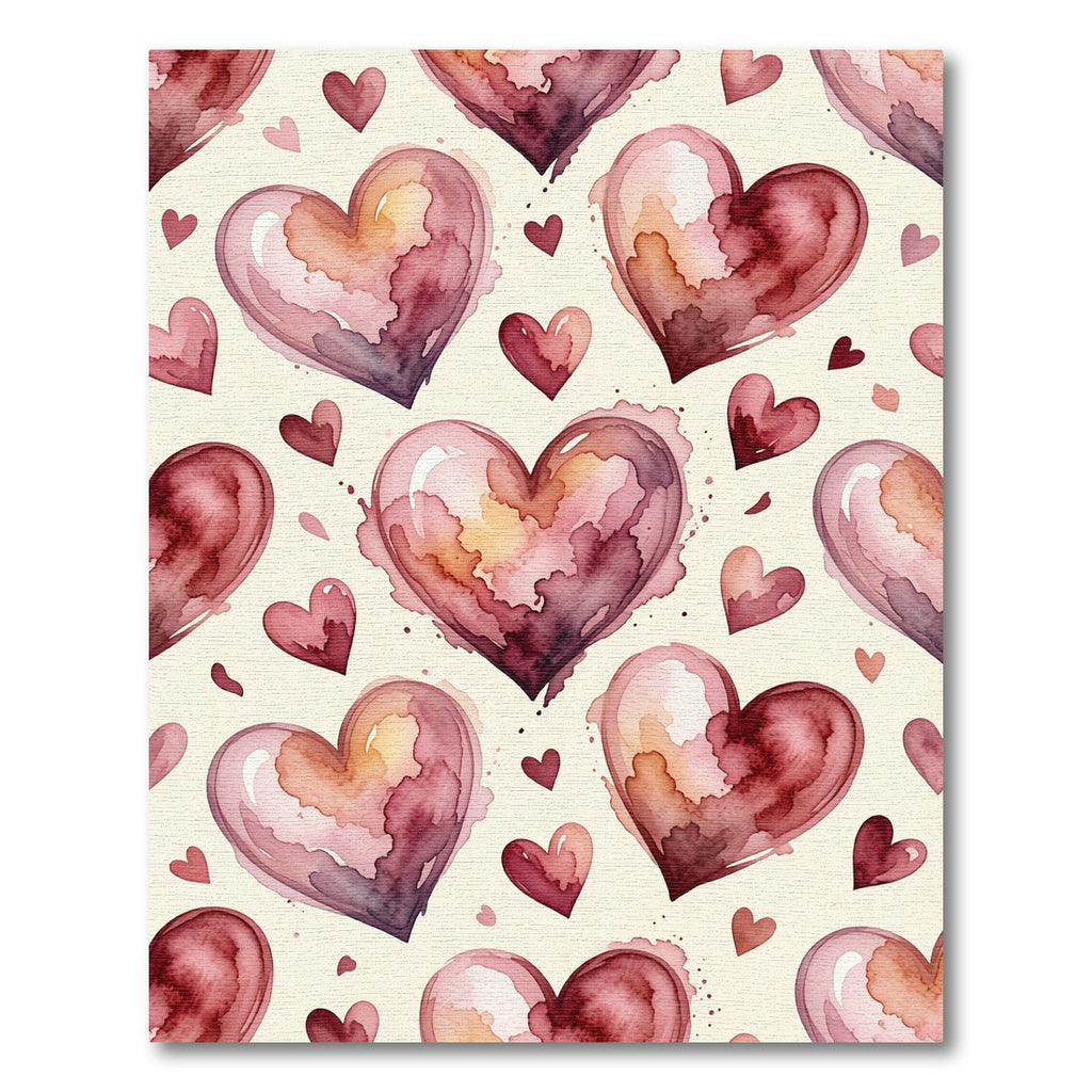 Watercolor Hearts in Pale Pink Rug