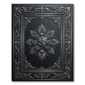 Ornate Silver Crest Floral Border Rug