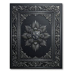 Ornate Silver Crest Floral Border Rug