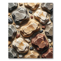 Earthy Toned Tiered Stone Layer Rug