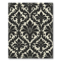 Black Ivory Flourish Damask Ornament Rug