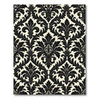 Black Ivory Flourish Damask Ornament Rug