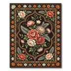 Floral Bouquet Medallion Deep Cocoa Rug