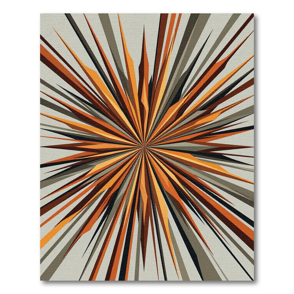 Abstract Orange Starburst Rays Rug