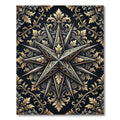 Ornate Gold Metallic Star Baroque Medallion Rug