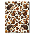 Autumn Woodland Hedgehog and Squirrel Harvest Rug