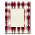 Minimalist Burgundy Dot Rectangular Frame Rug