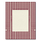Minimalist Burgundy Dot Rectangular Frame Rug