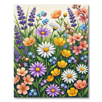 Vibrant Wildflower Meadow Floral Garden Rug