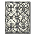 Neutral Bamboo Arch Lattice Garden Rug
