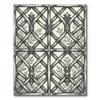 Neutral Bamboo Arch Lattice Garden Rug