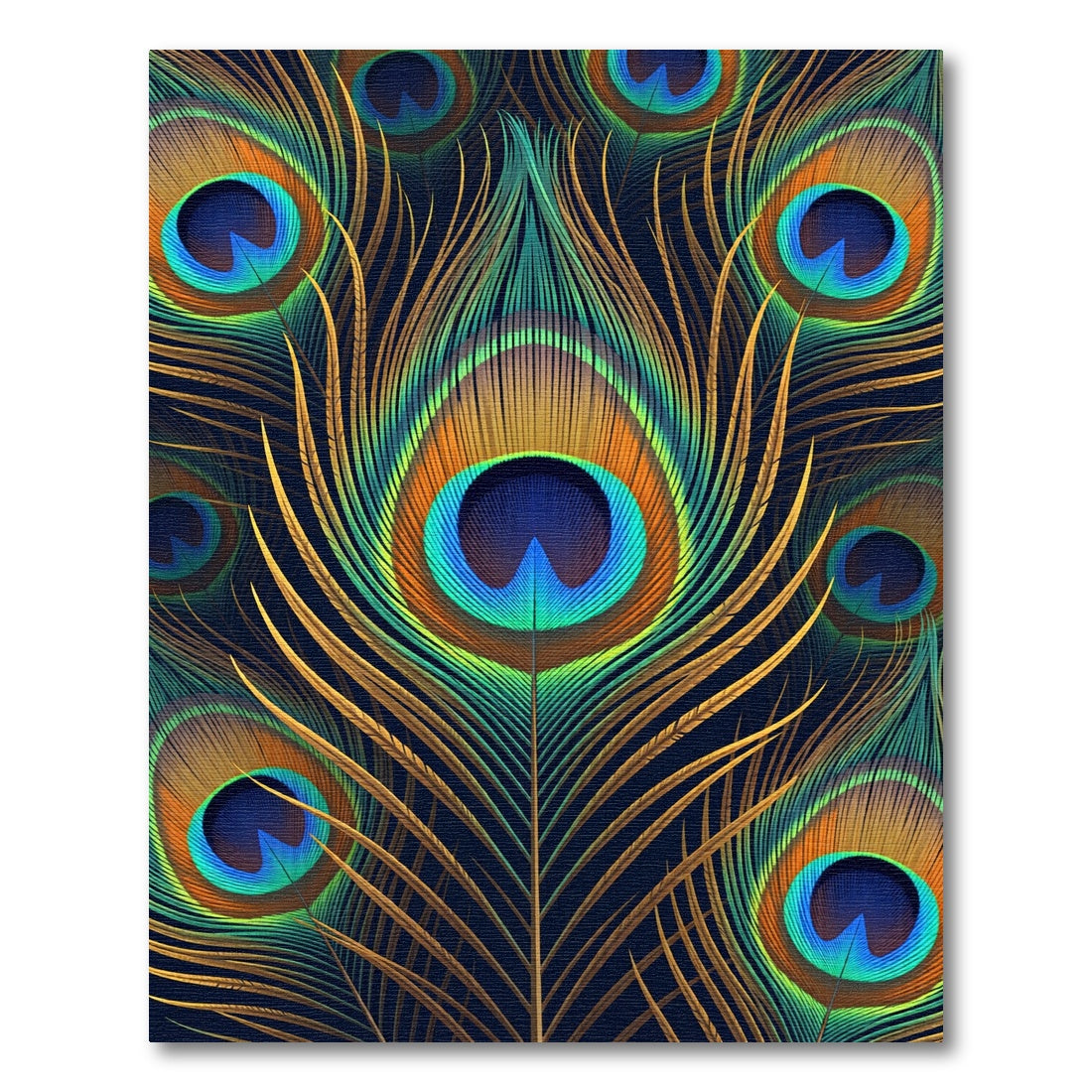Vibrant Peacock Feather Radiance Rug