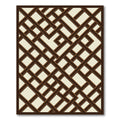 Dark Brown Interlaced Geometric Lattice Rug