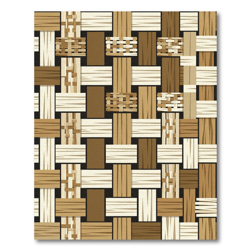 Woven Wood Plank Rectangles Rug